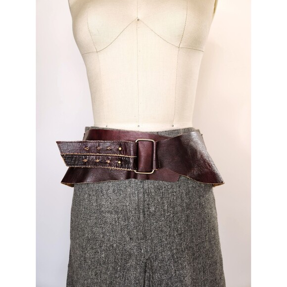 Wide Leather Belt - Supple Leather Belt - Wide Belt - Gladiator Belt S M L main image 6